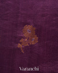 Deep Purple Pure Mulberry Silk Handloom Saree