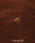Chocolate Brown Pure Mulberry Silk Handloom Saree