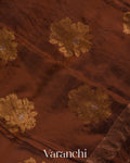 Chocolate Brown Pure Mulberry Silk Handloom Saree