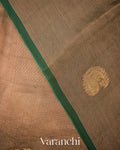 Deep Green Pure Muslin Silk Handloom Saree