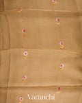 Beige Jmadani Pure Muslin Silk Handloom Saree