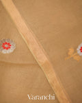 Beige Jmadani Pure Muslin Silk Handloom Saree