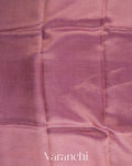 Lilac Floral Printed Pure Katan Silk Saree