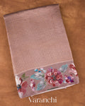 Dusty Mauve Striped Pure Katan Silk Handloom Saree