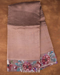 Dusty Mauve Striped Pure Katan Silk Handloom Saree