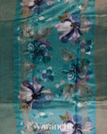 Sea Blue Striped Pure Katan Silk Handloom Saree