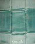 Sea Blue Striped Pure Katan Silk Handloom Saree