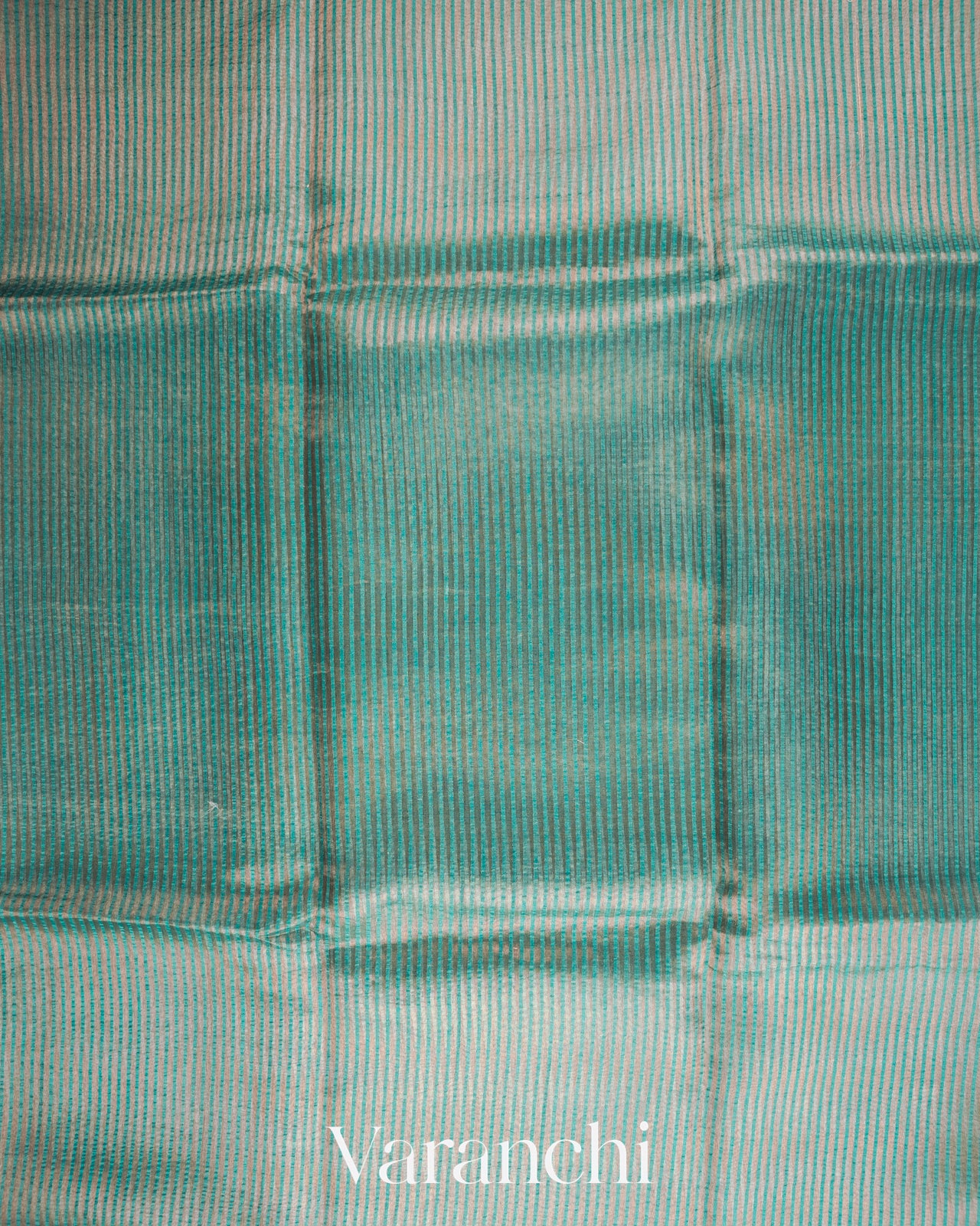 Sea Blue Striped Pure Katan Silk Handloom Saree