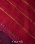 Deep Red Tricolour Rangkaat Pure Raw Silk Handloom Saree