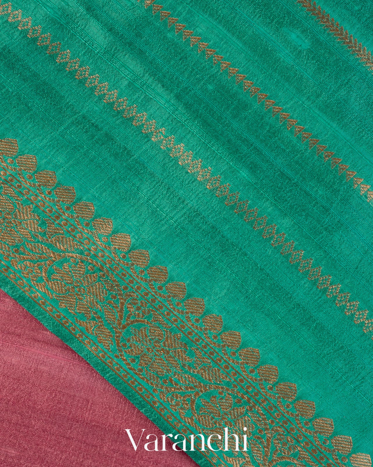 Rose Pink Pure Raw Silk Handloom Saree