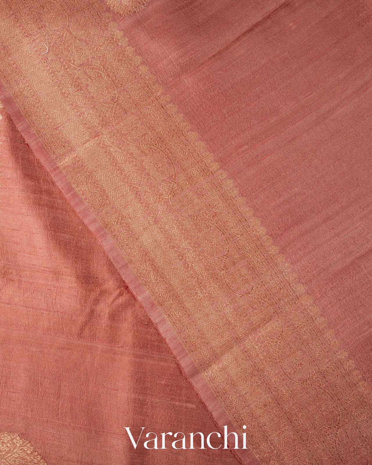 Dusty Rose Pure Raw Silk Handloom Saree