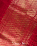 Crimson Red Pure Raw Silk Handloom Saree