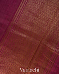 Purple Wine Pure Raw Silk Handloom Saree