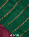 Purple Wine Pure Raw Silk Handloom Saree