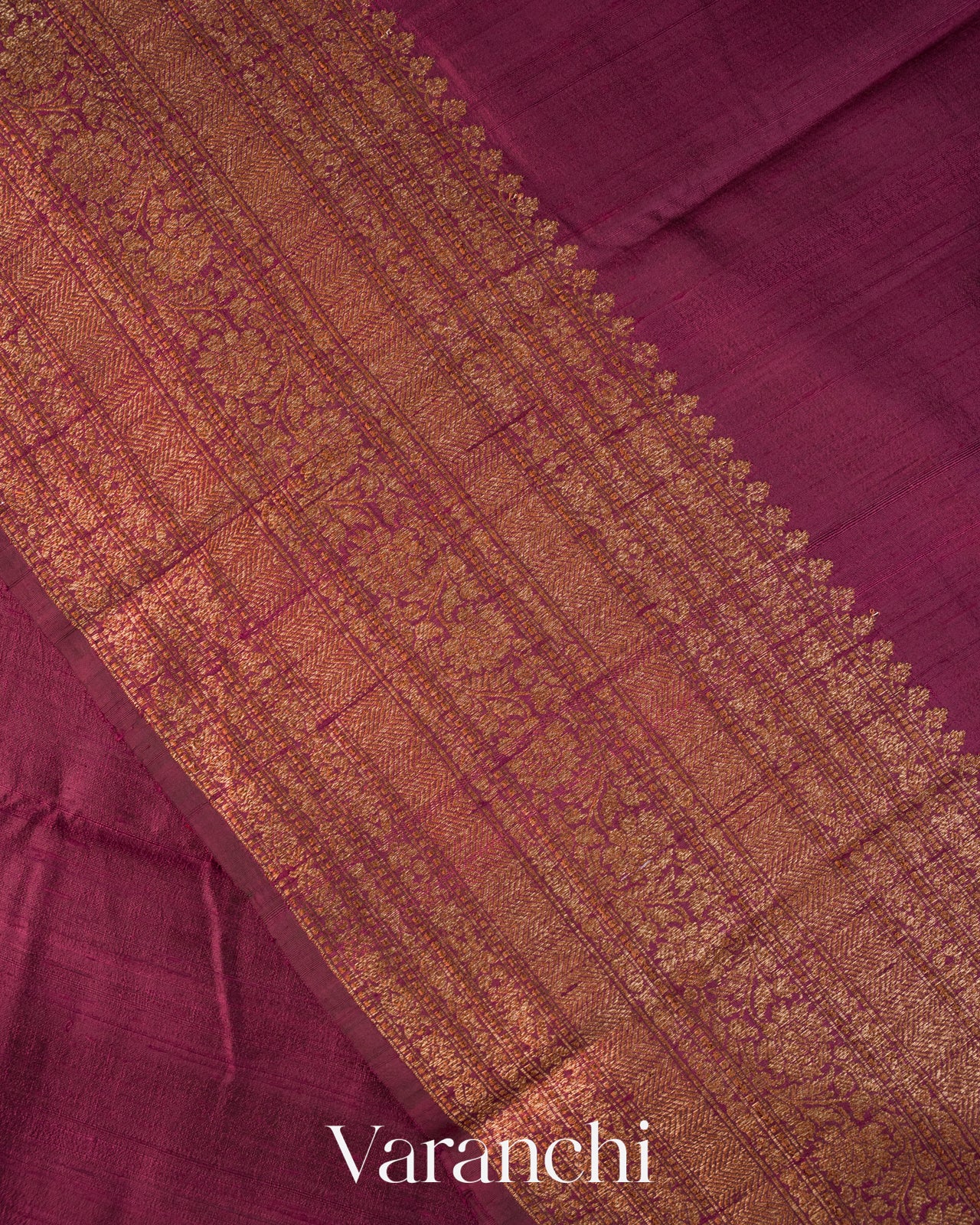 Purple Wine Pure Raw Silk Handloom Saree