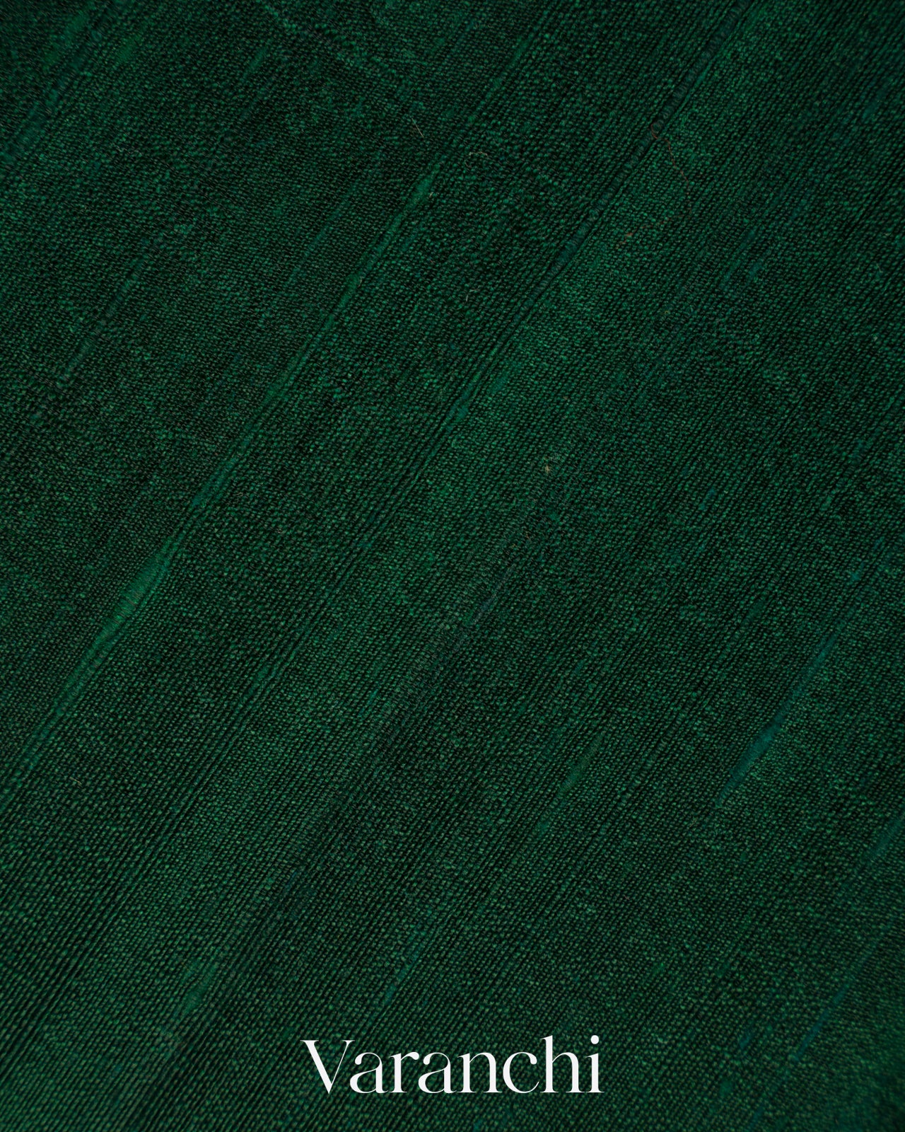 Bottle Green Pure Raw Silk Handloom Saree