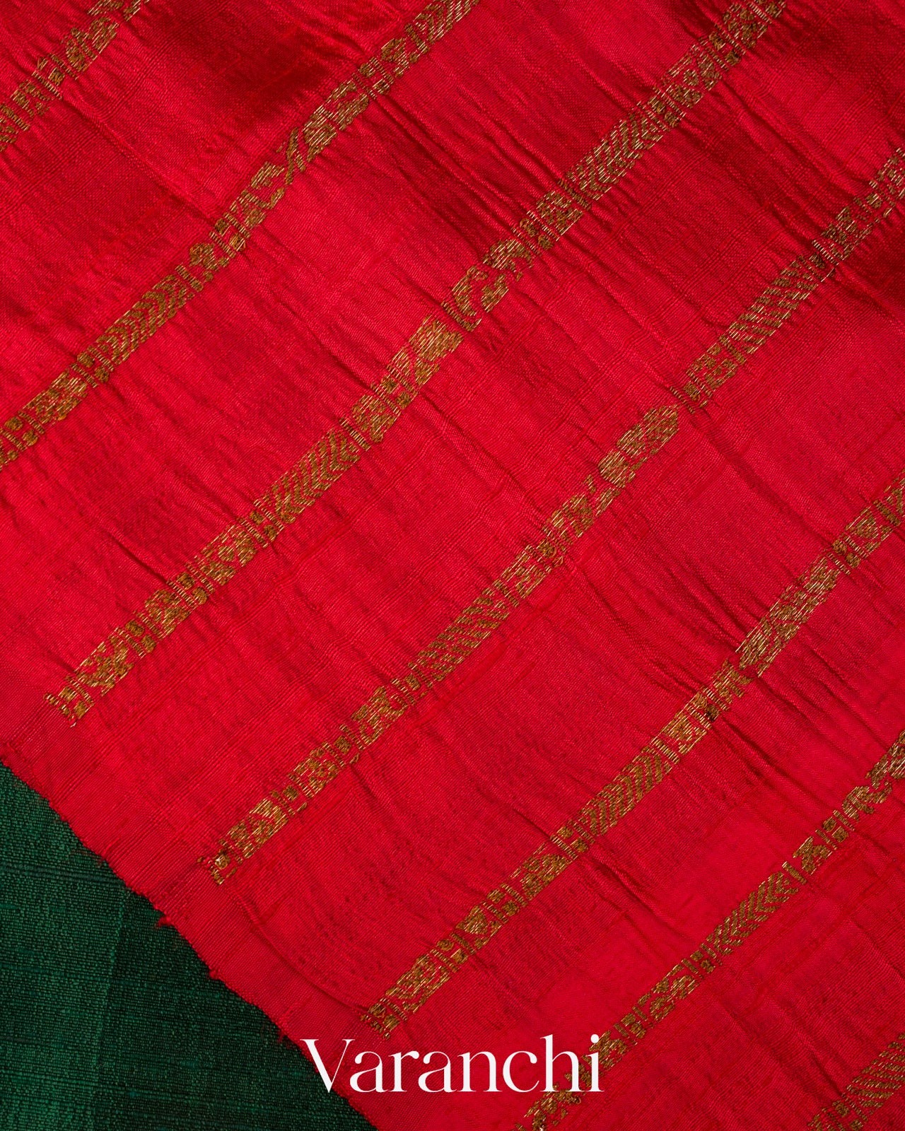 Bottle Green Pure Raw Silk Handloom Saree