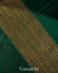 Bottle Green Pure Raw Silk Handloom Saree