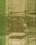 Fern Green Pure Raw Silk Handloom Saree