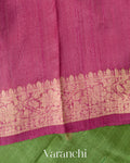 Fern Green Pure Raw Silk Handloom Saree