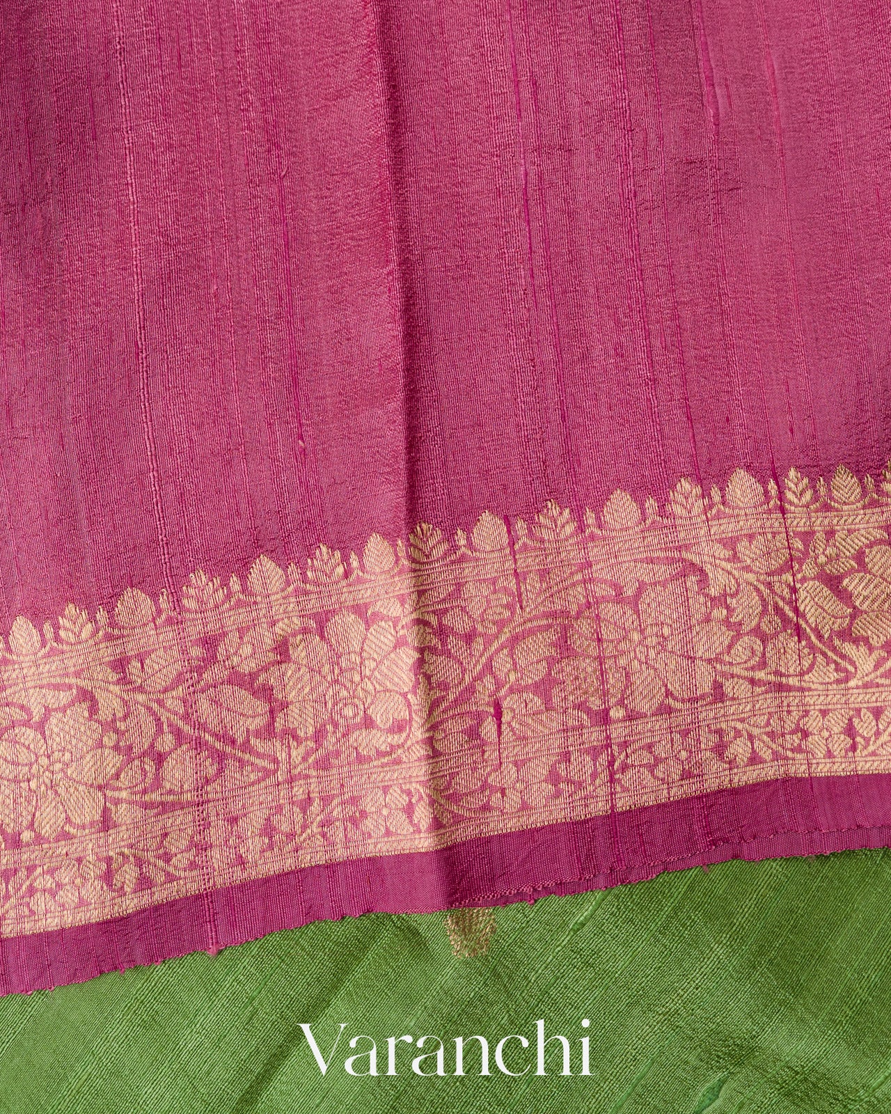 Fern Green Pure Raw Silk Handloom Saree