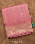Dusty Rose Pure Raw Silk Handloom Saree