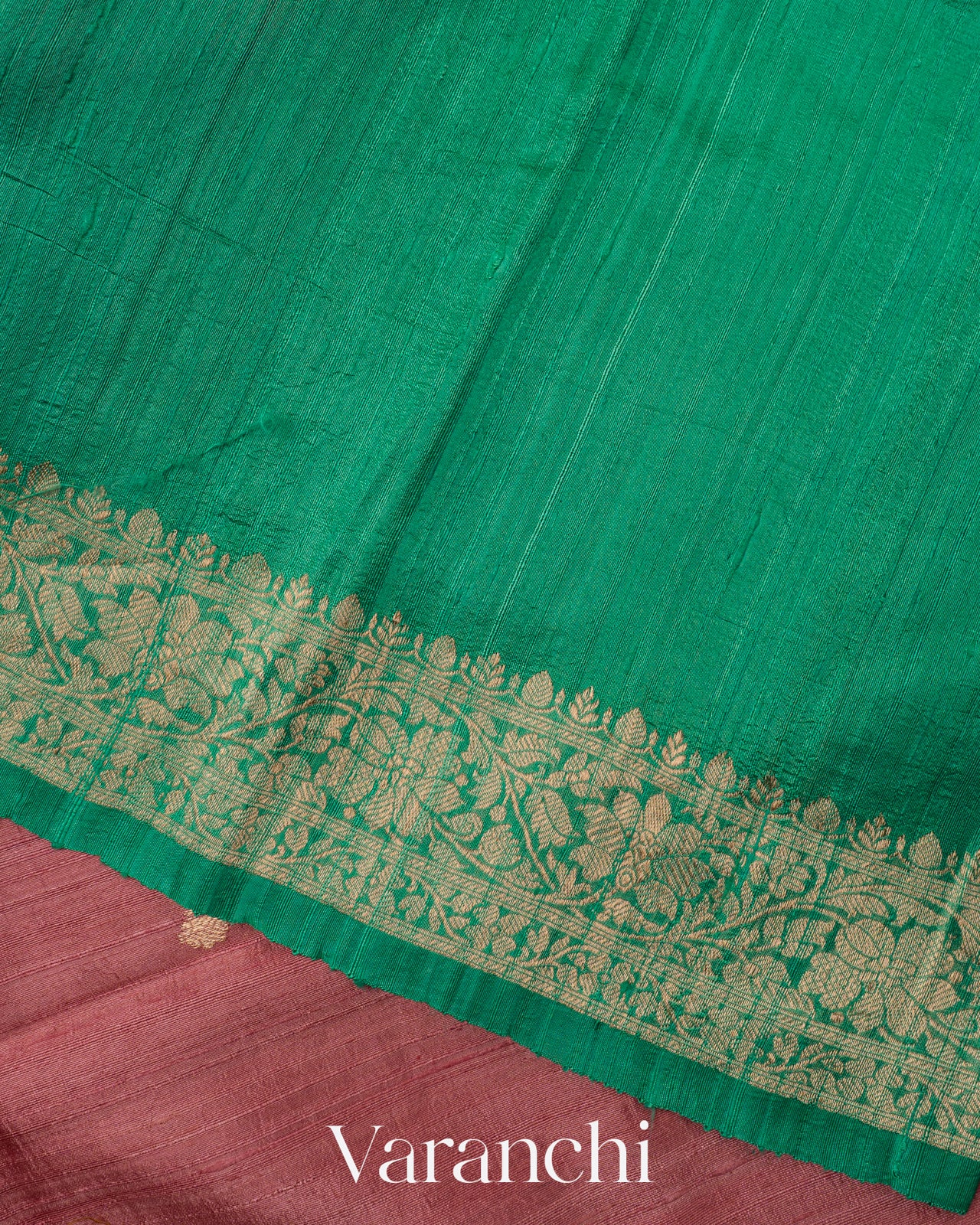 Dusty Rose Pure Raw Silk Handloom Saree