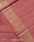 Dusty Rose Pure Raw Silk Handloom Saree
