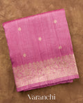 Orchid Pink Pure Raw Silk Handloom Saree
