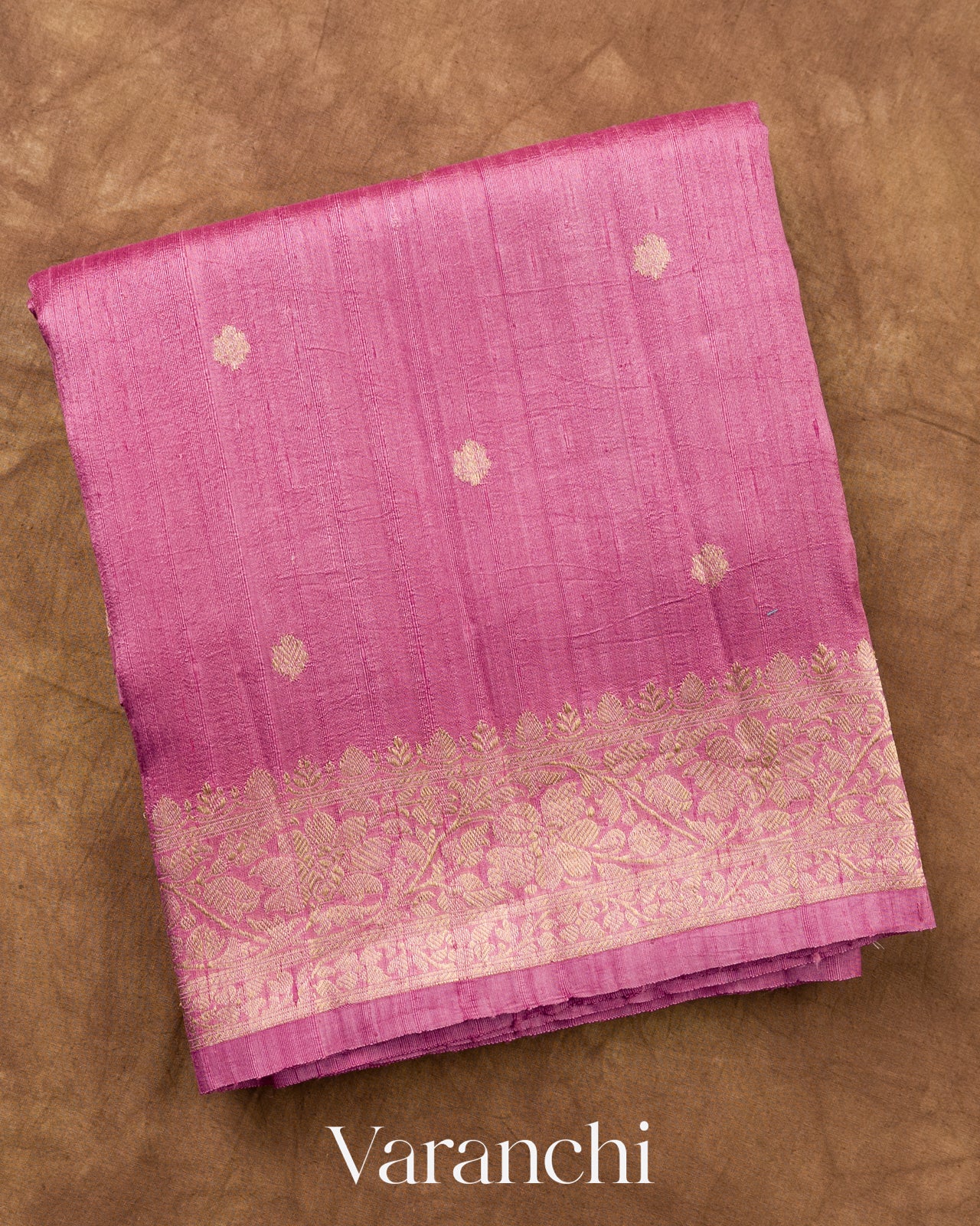 Orchid Pink Pure Raw Silk Handloom Saree