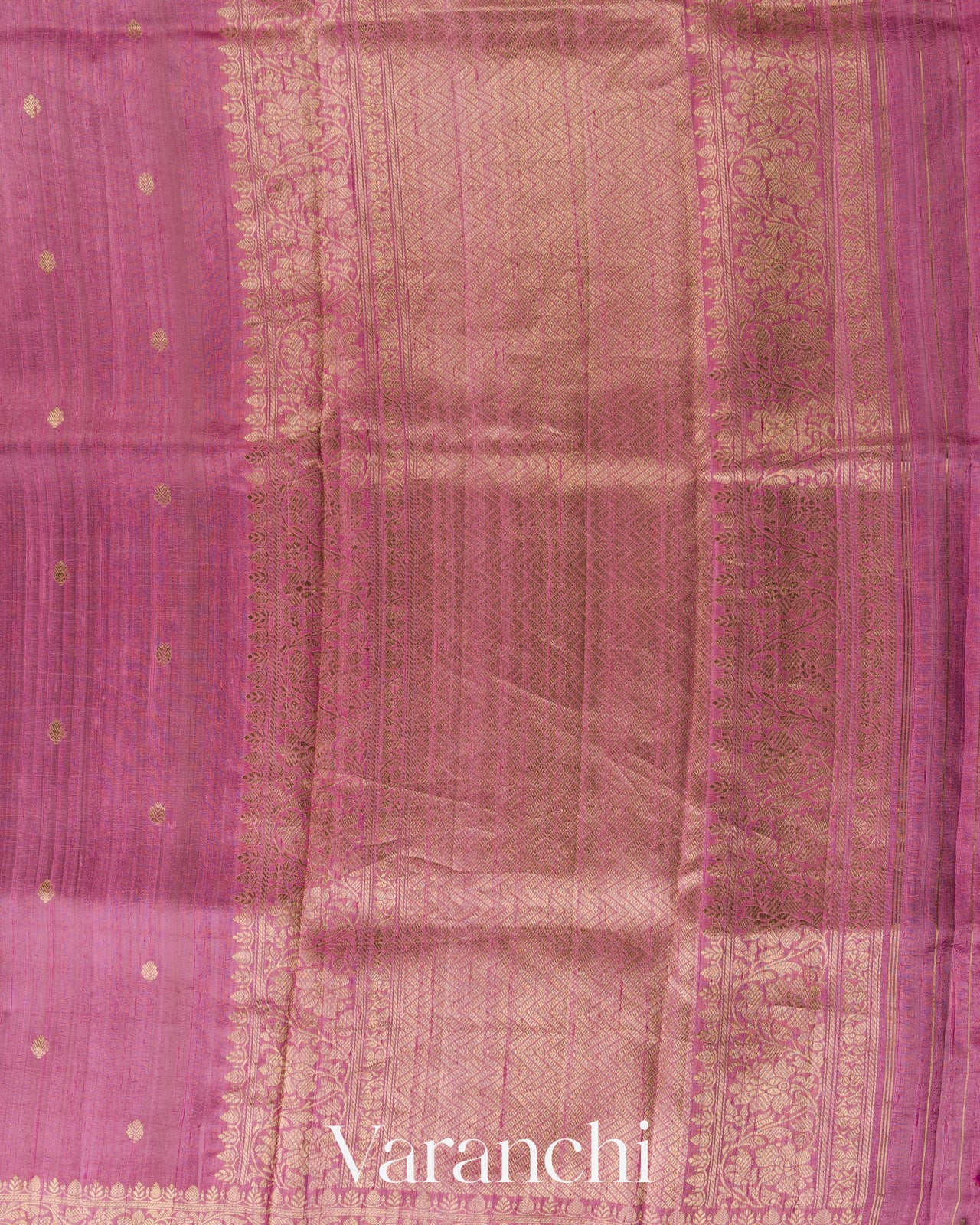 Orchid Pink Pure Raw Silk Handloom Saree