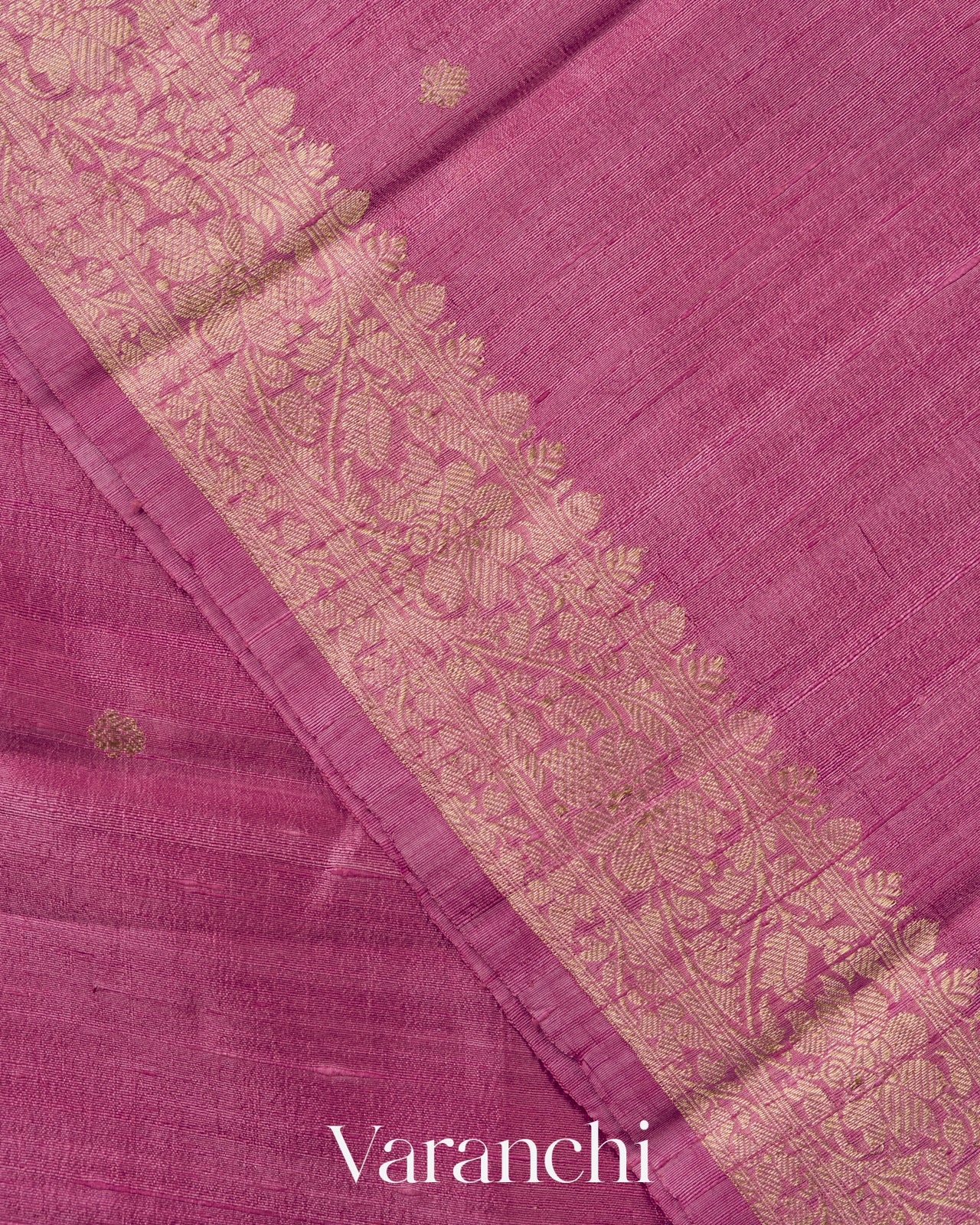 Orchid Pink Pure Raw Silk Handloom Saree