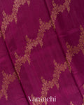 Magenta Floral Lehariya Pure Raw Silk Handloom Saree