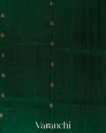 Bottle Green Pure Raw Silk Handloom Saree