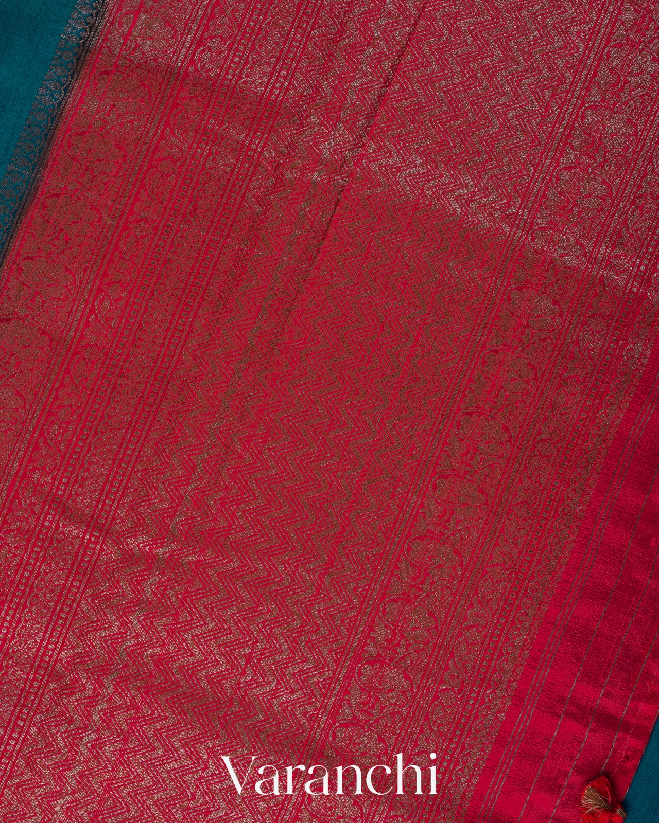 Teal Blue wewePure Raw Silk Handloom Saree