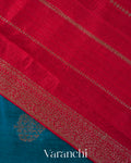 Teal Blue wewePure Raw Silk Handloom Saree