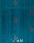 Teal Blue wewePure Raw Silk Handloom Saree