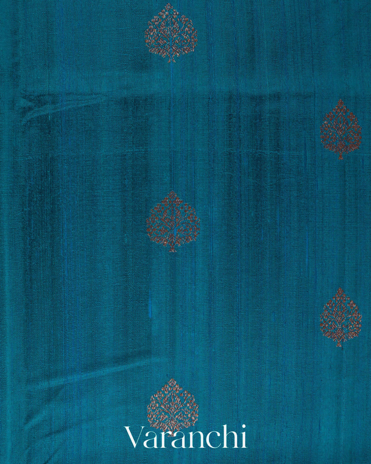 Teal Blue wewePure Raw Silk Handloom Saree