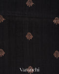 Charcol Black Pure Raw Silk Handloom Saree