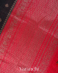 Charcol Black Pure Raw Silk Handloom Saree