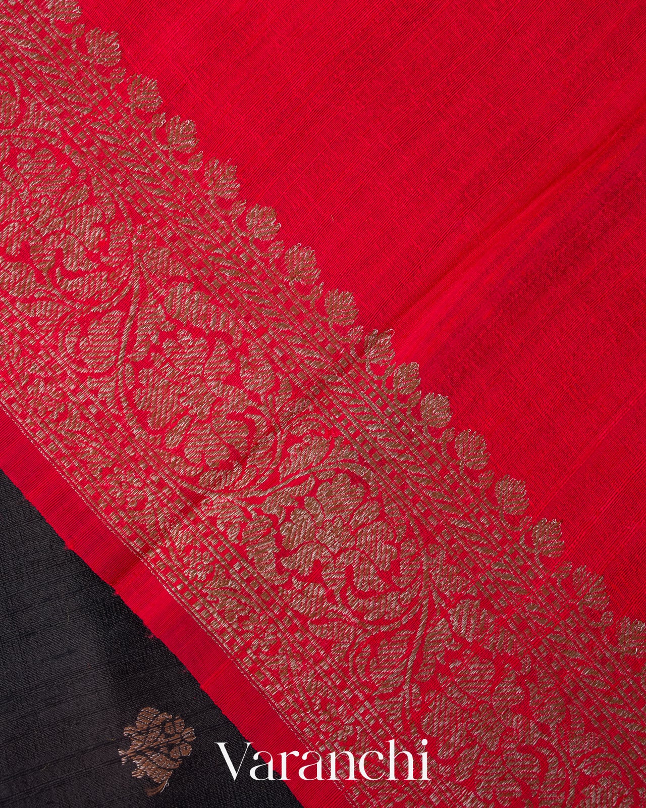 Charcol Black Pure Raw Silk Handloom Saree