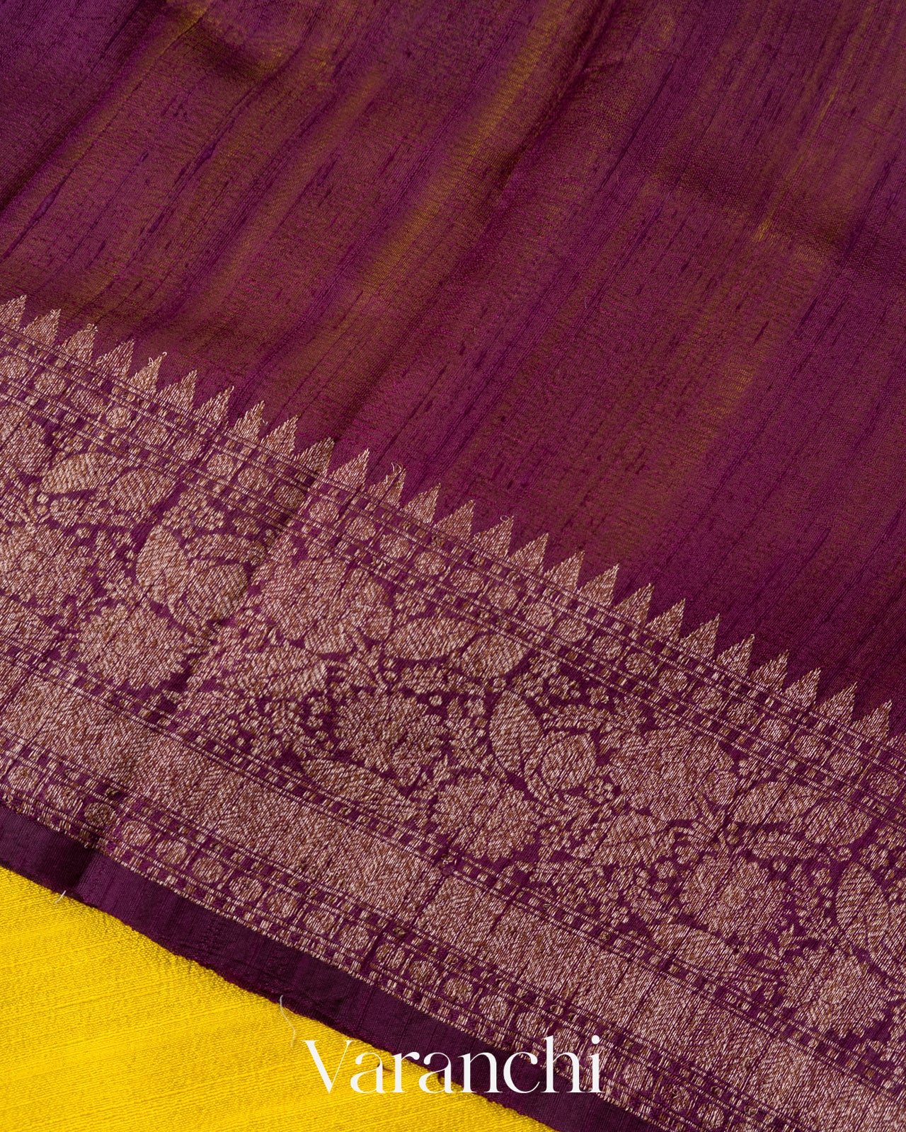 Lemon Yellow Pure Raw Silk Handloom Saree