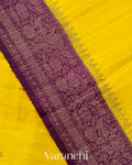 Lemon Yellow Pure Raw Silk Handloom Saree