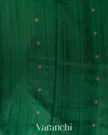 Bottle Green Pure Raw Silk Handloom Saree
