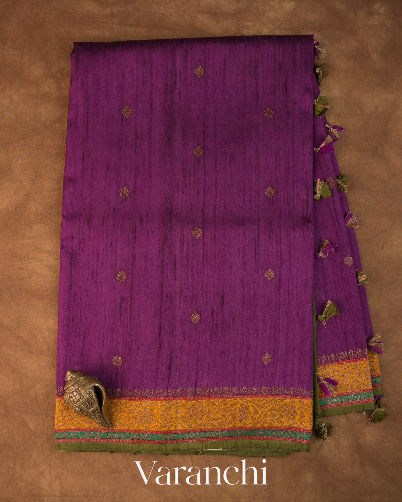 Purple Pure Raw Silk Handloom Saree