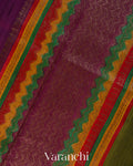 Purple Pure Raw Silk Handloom Saree