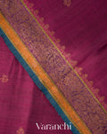 Purple Wine Pure Raw Silk Handloom Saree