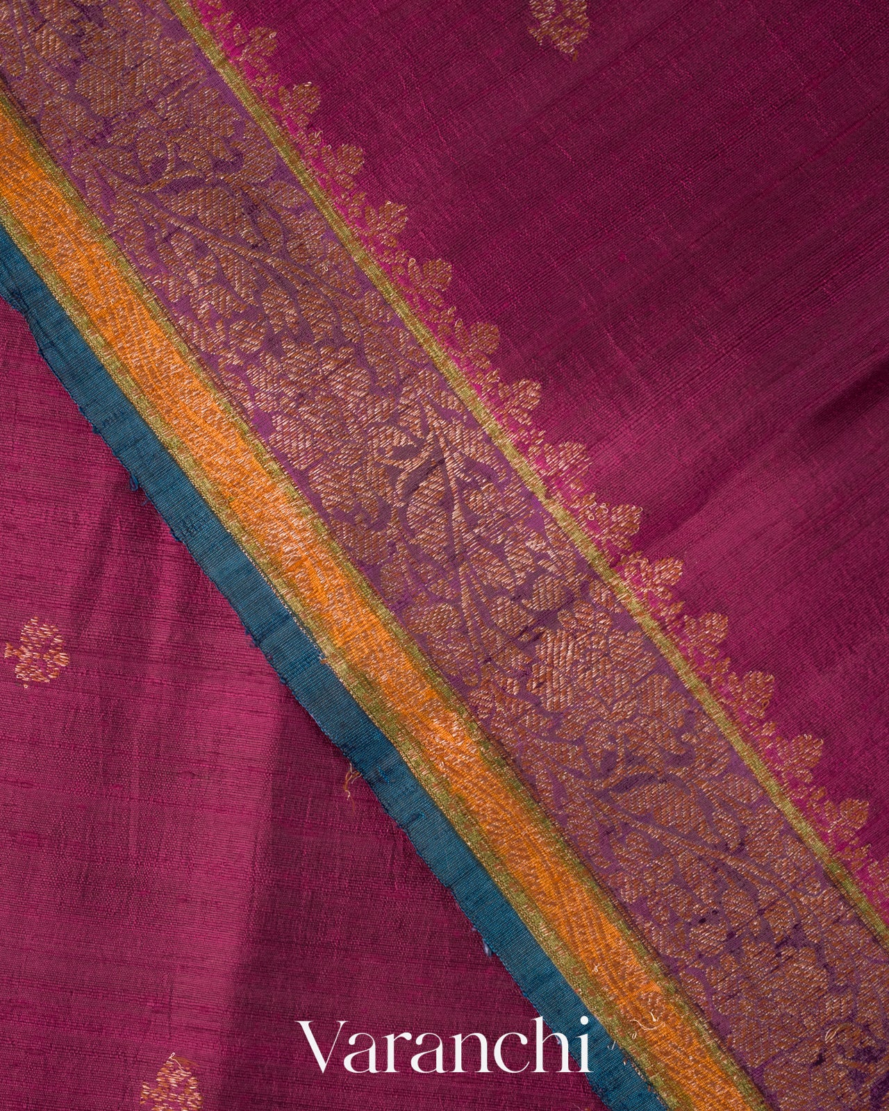 Purple Wine Pure Raw Silk Handloom Saree