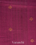 Purple Wine Pure Raw Silk Handloom Saree