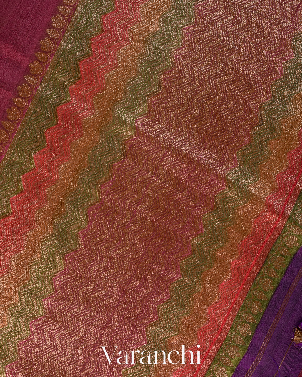 Wine Red Pure Raw Silk Handloom Saree